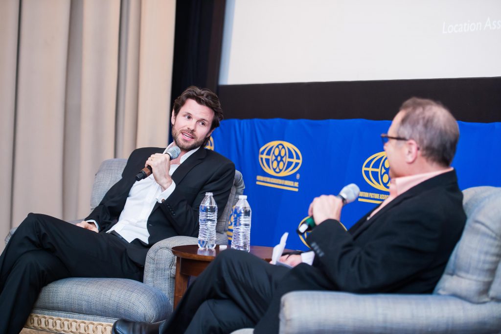 Writer/Director James Napier Robertson discusses “The Dark Horse” with NPR’s Ted Robbins. Photo Credit: Joy Asico.